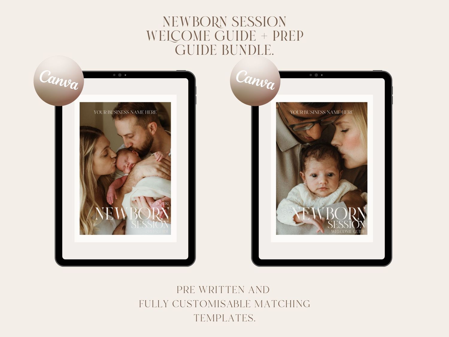 Newborn welcome guide and prep guide bundle.