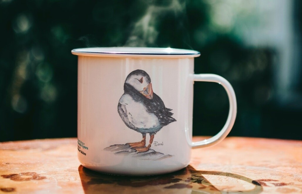 WTSWW Judy Maynard Skomer Puffin Enamel Mug