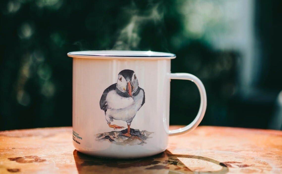 WTSWW Judy Maynard Puffin Enamel Mug