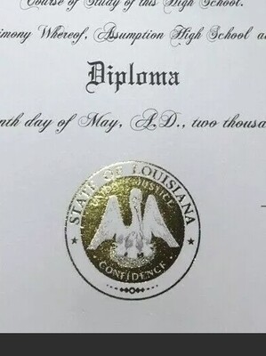 High School Diploma and Transcript with Deluxe Holder