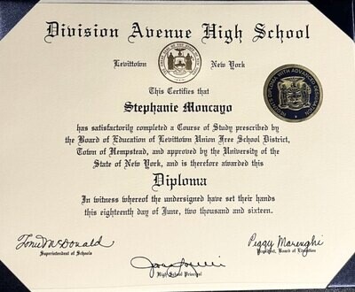 High School Diploma Only + A Deluxe Diploma Holder