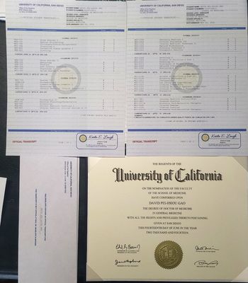 college diploma and transcripts