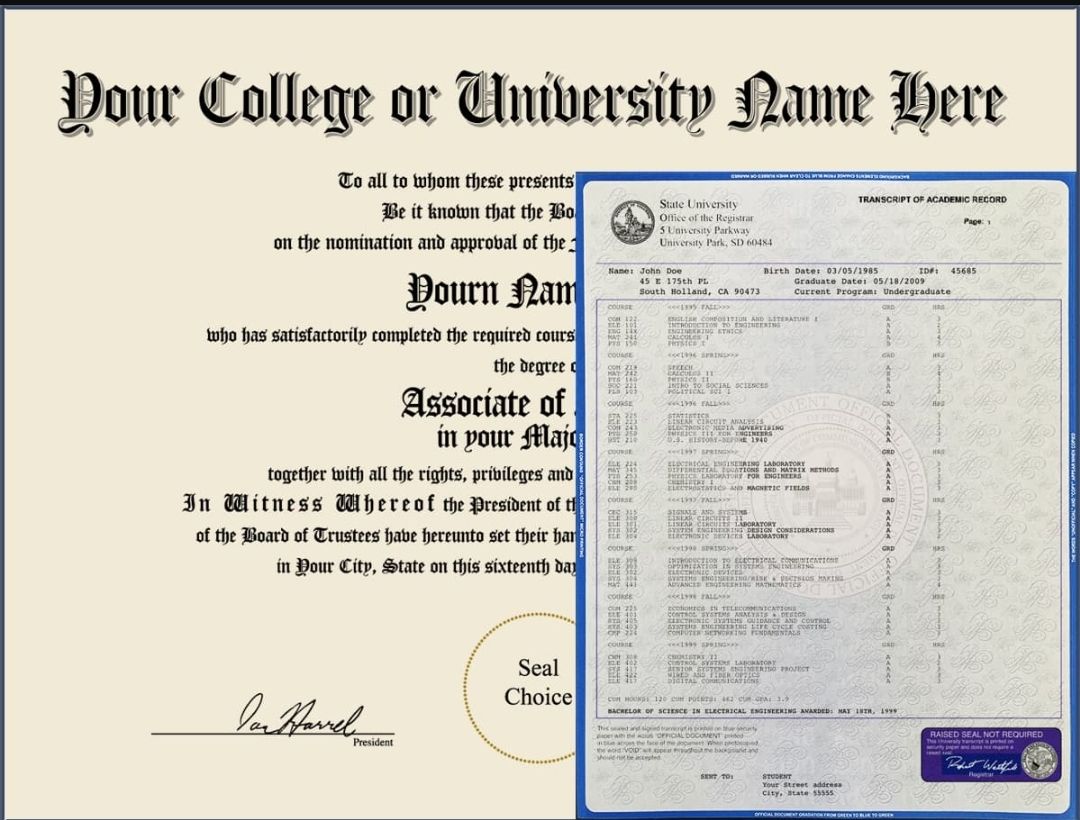 University Diploma / College Diploma / Transcripts &amp; Envelopes