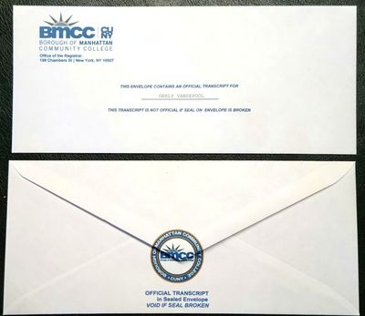 Premium college registrar envelopes and unsealed high school official style document presentation envelopes by Diplomas USA.