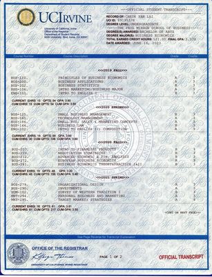 Match University Diploma / College Diploma + 2 Complete Transcript Sets + 2 Registrar Envelopes