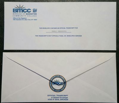 Premium high school registrar envelope with official academic packaging and layout protection