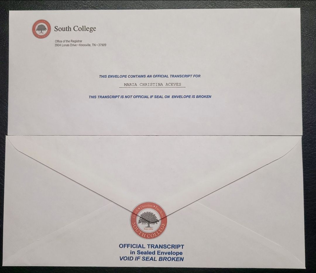 Premium high school registrar envelope with official academic packaging and layout protection