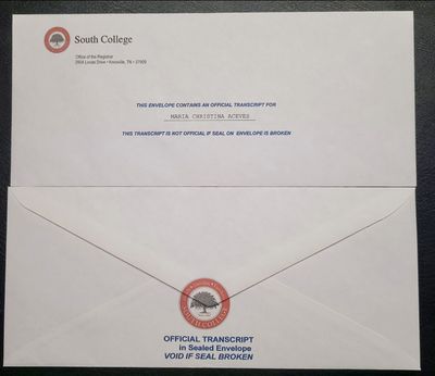 Premium high school registrar envelope with official academic packaging and layout protection