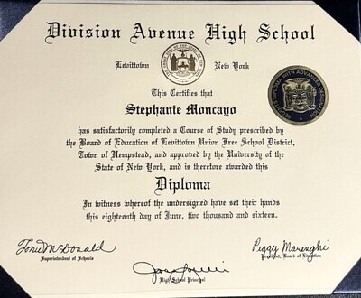 Replica High School Diploma with Deluxe Holder High School Diploma