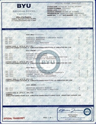 CUSTOM Transcripts University / College Transcripts Plus Registrar Envelopes