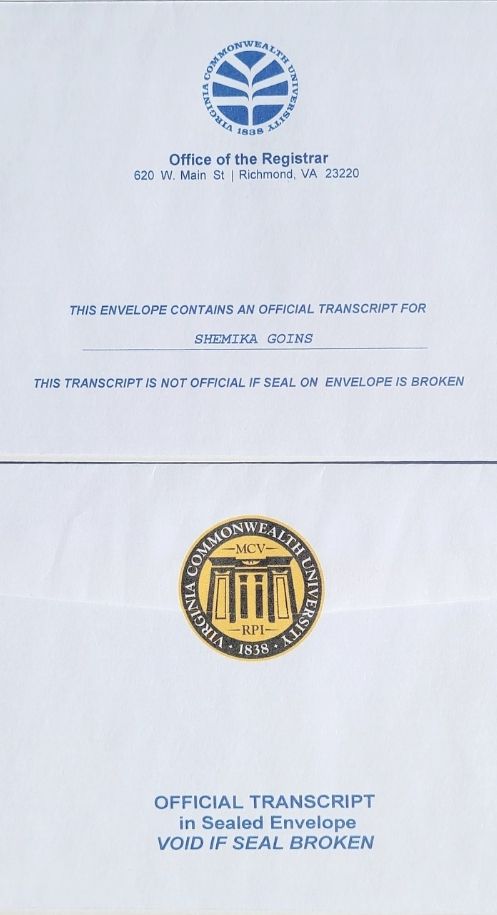 Unsealed College Registrar Envelopes
