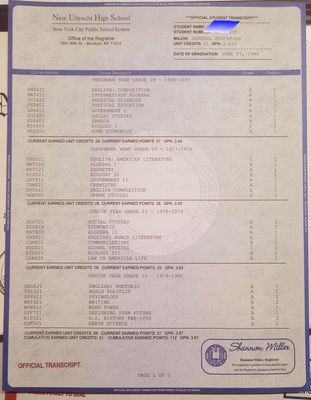 3 High School Transcripts