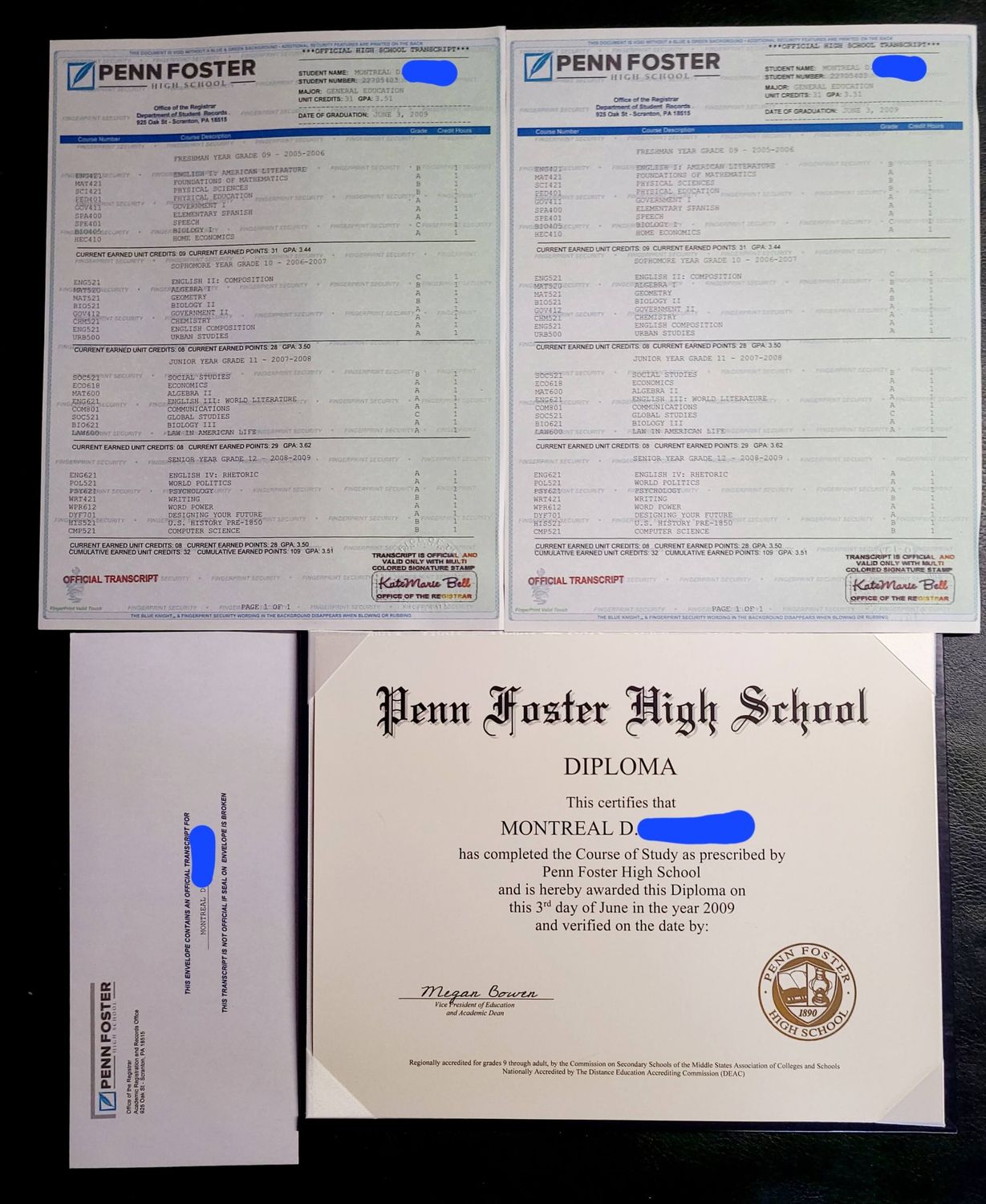 High School Diploma, Transcripts &amp; Deluxe Holder Set