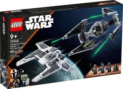 LEGO Star Wars Mandalorian Fang Fighter vs. TIE Interceptor 75348 Building Toy Set