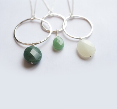 Loop and gem necklace