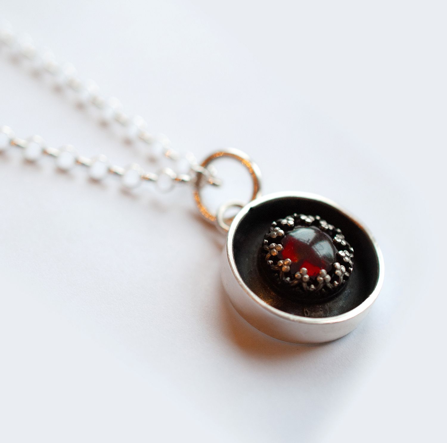 Garnet Bloom pendant