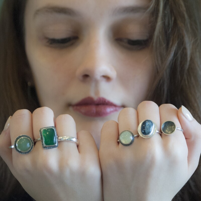 Prehnite Deep Forest ring