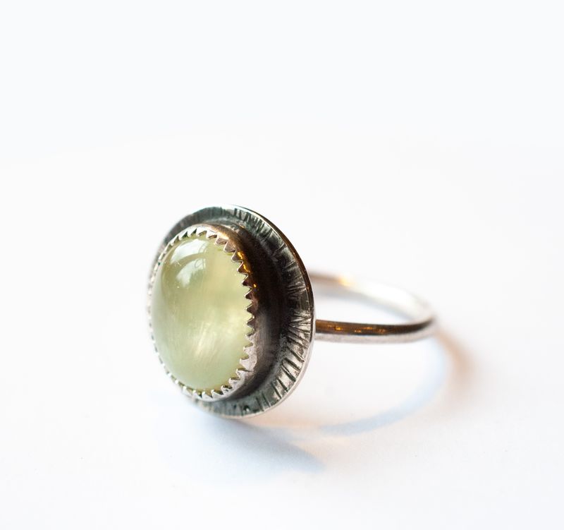 Prehnite Deep Forest ring