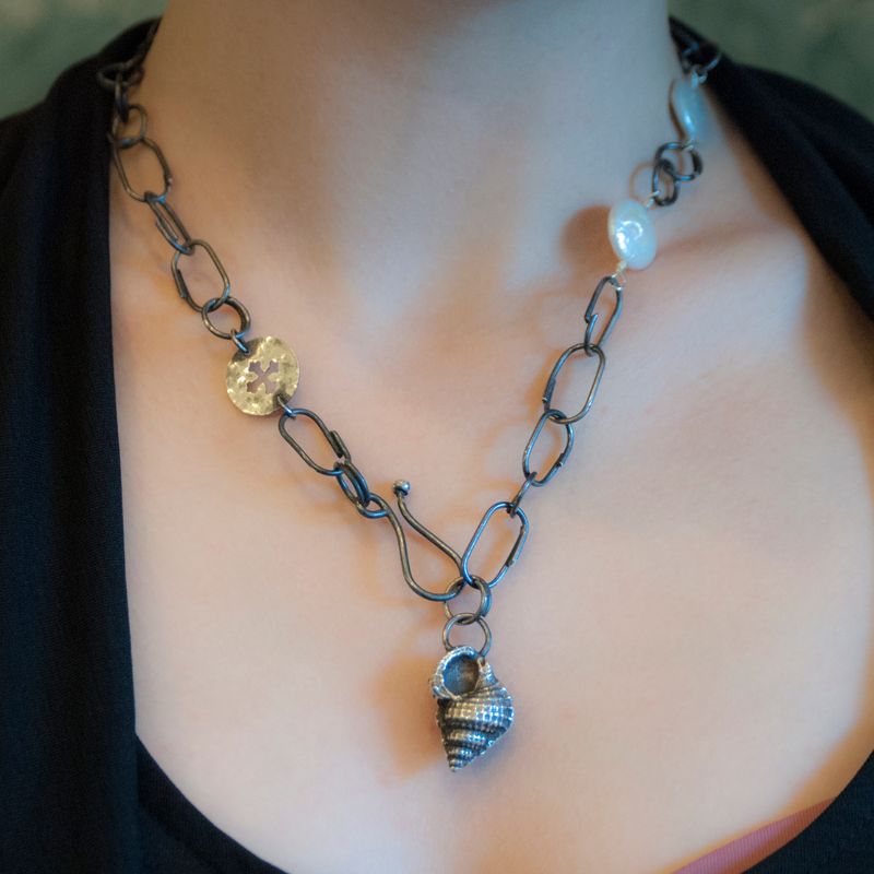 Shell punk necklace