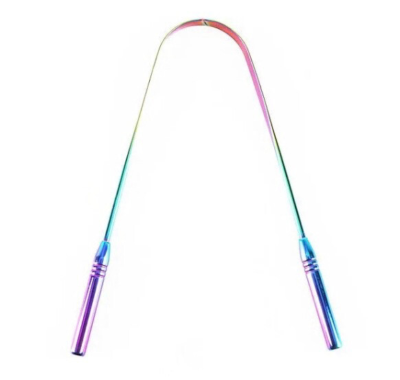 Rainbow Metal Tongue Cleaner 