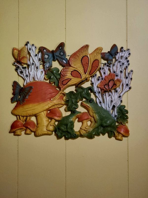 Vintage HOMCO Mushroom and Frog