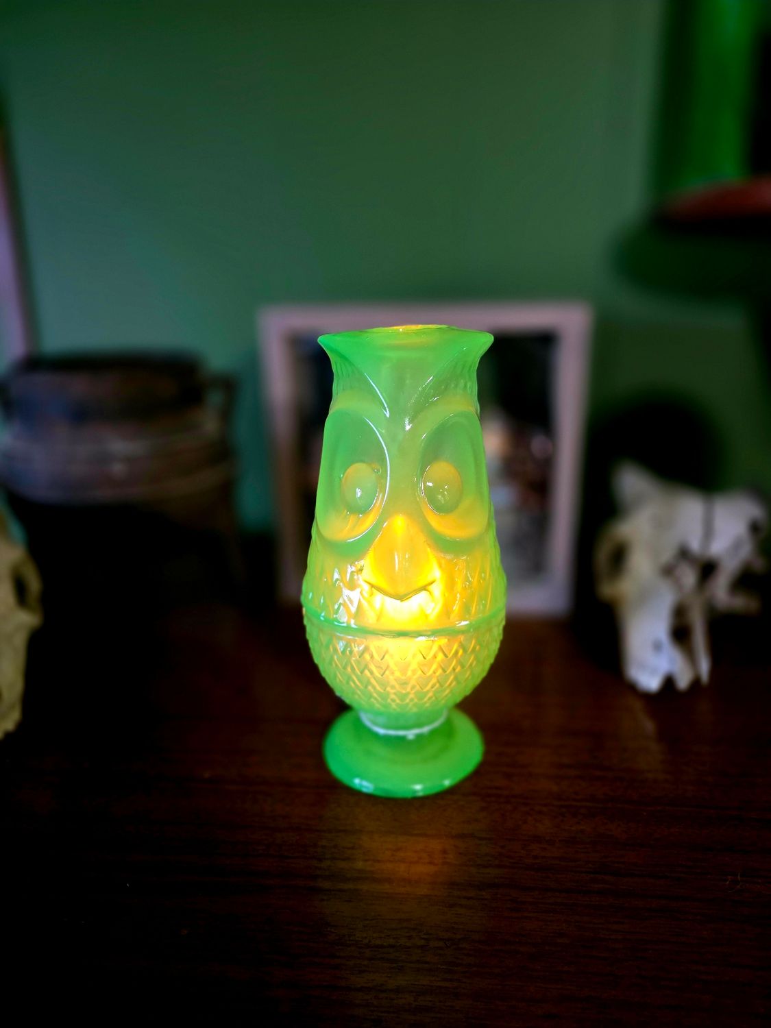 "Uranium" Owl Fairy Lamp
