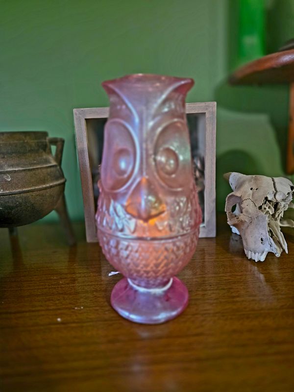 Pink Shimmer Owl Fairy Lamp