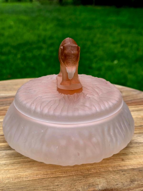 Vintage LE Smith Pink Elephant Powder Dish