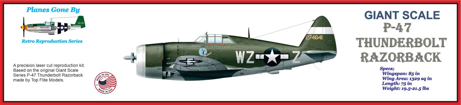 Reproduction Giant Scale P-47 Razorback