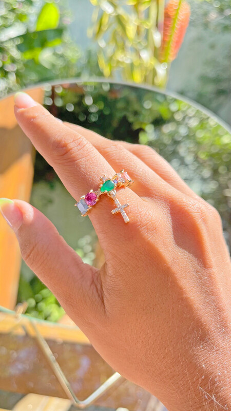 Cross Ring And Colorful Fusion Size 10