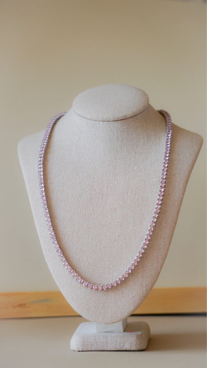 Light Pink Tennis Necklace