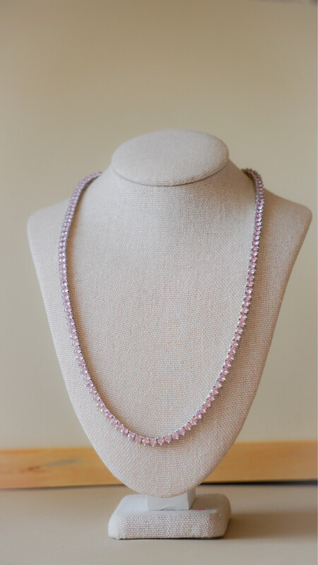 Light Pink Tennis Necklace