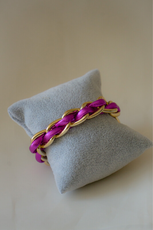 Hot Pink Twisted Bracelet