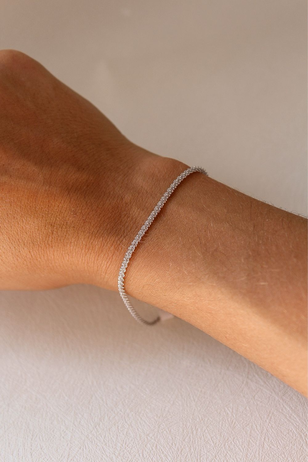 Minimalist Bracelet In White Rhodium