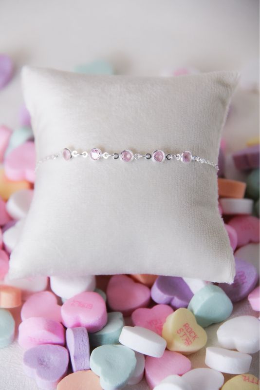 Light Pink Bracelet Sterling Silver