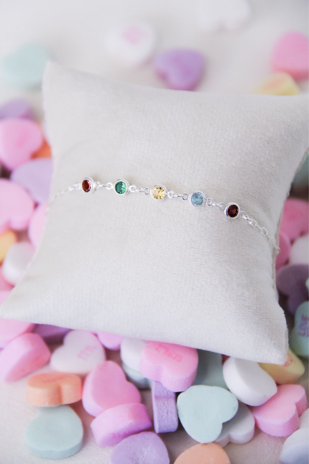 Colorful Zircon Bracelet In Sterling Silver