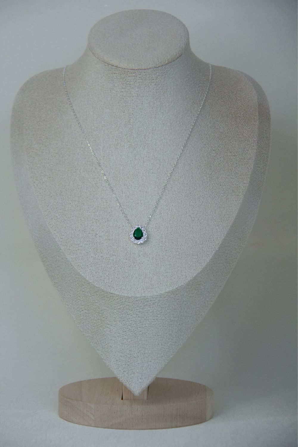 Emerald Drop In Sterling Silver