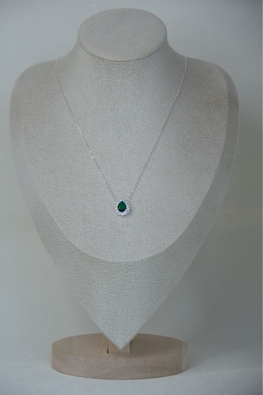Emerald Drop In Sterling Silver