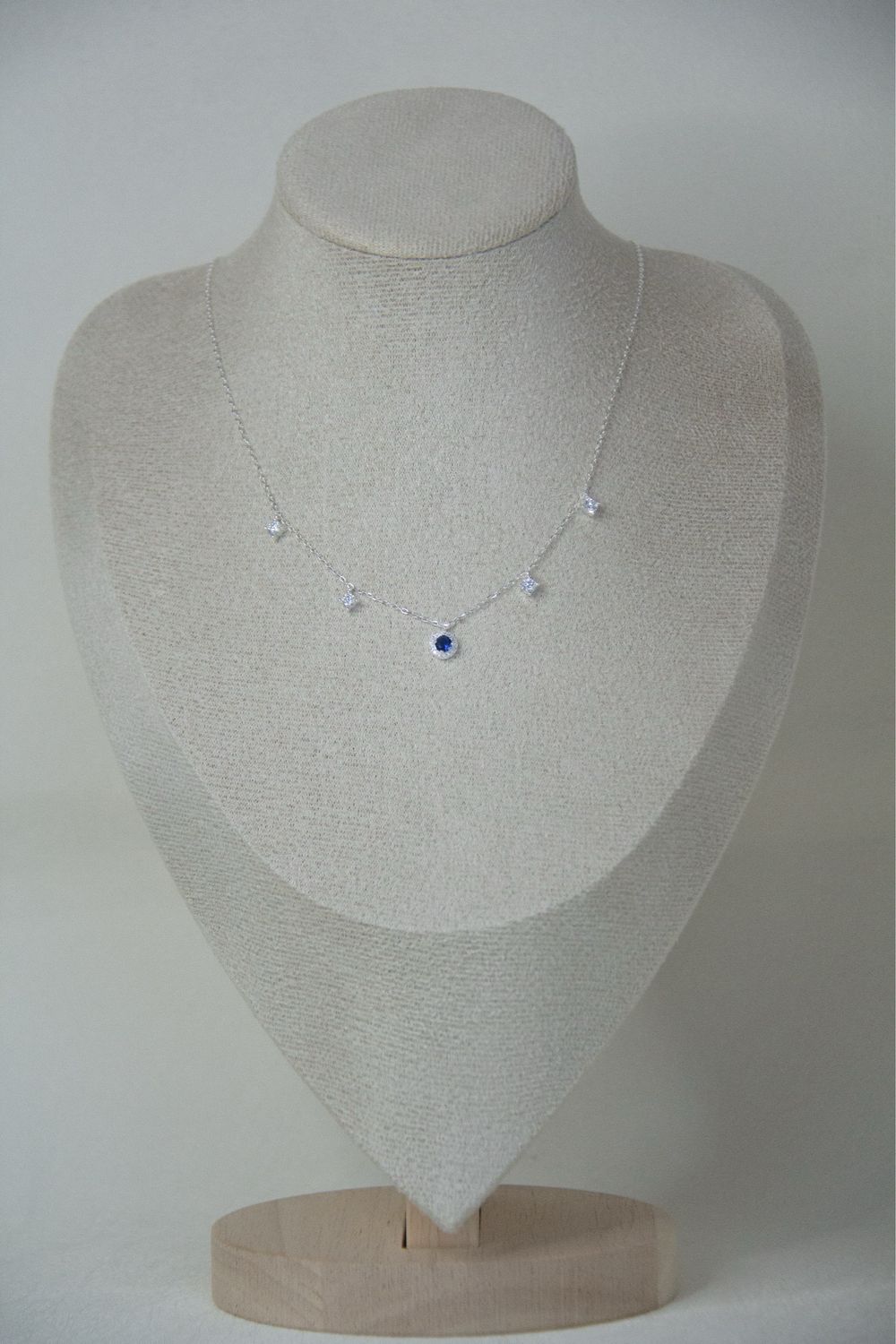 Delicate Safira Fusion Necklace In Sterling Silver