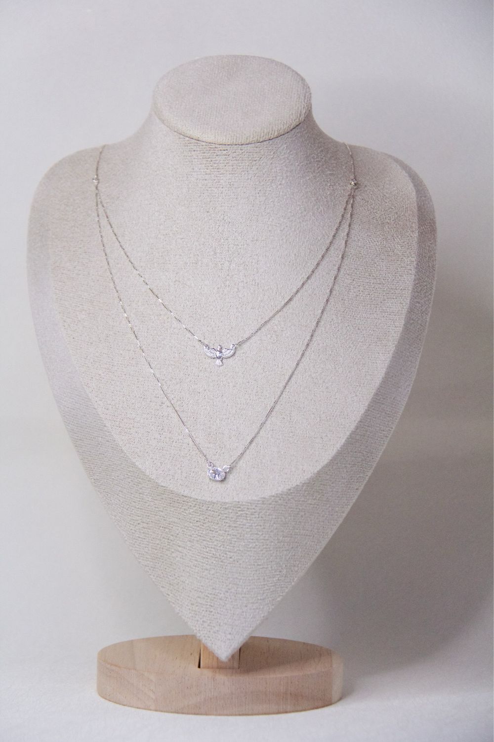 Holly Spirit Double Necklace In Sterling Silver
