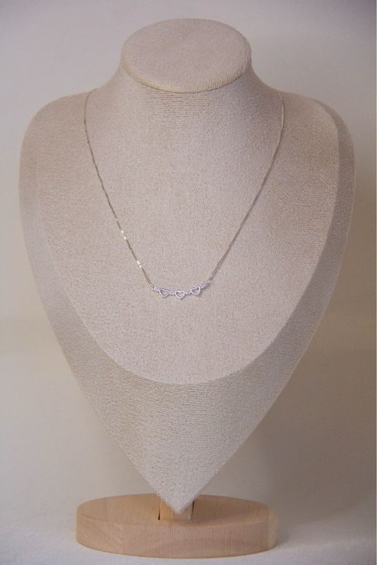 Triple Heart Necklace In Sterling silver