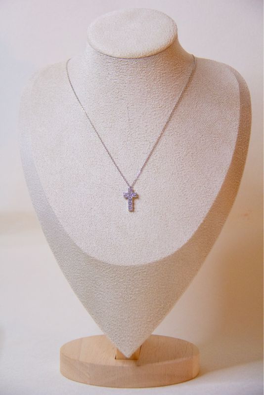 Crucifix In White Rhodium