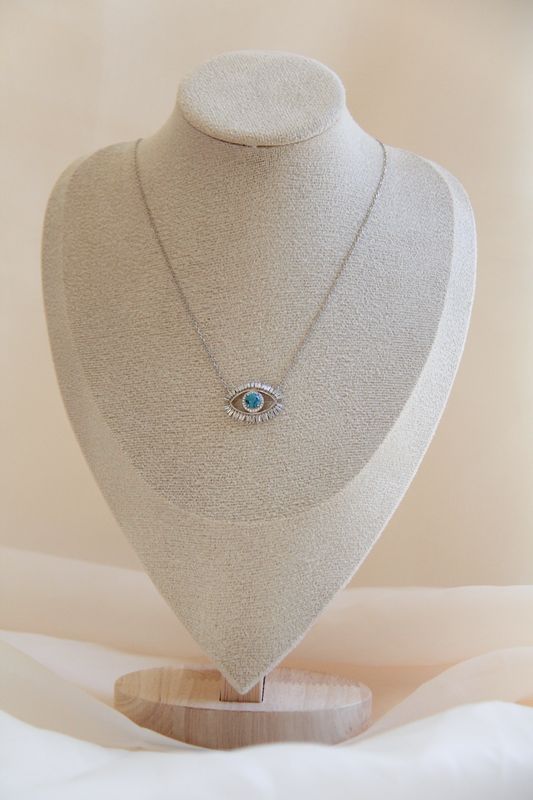 Evil Eye In White Rhodium