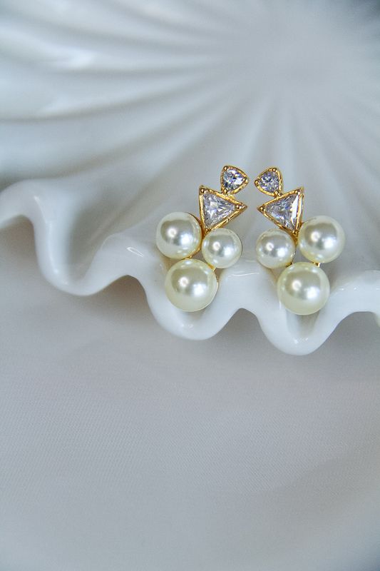 Triple Pearl Earrings