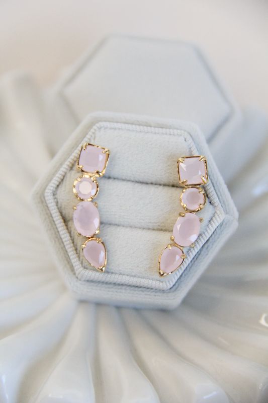 Light Pink Zircon Earcuff Earrings