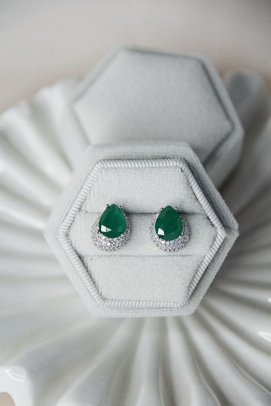 Nadia’s Earrings In Green Emerald