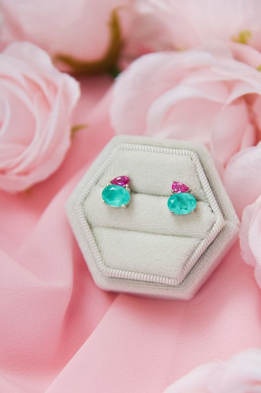 Tourmaline And Pink Fusion Earrings