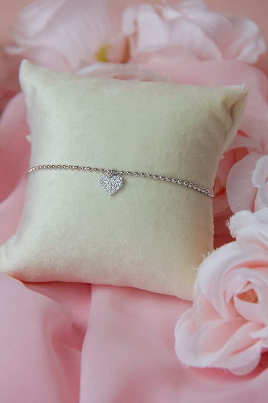 Sterling Silver Delicate Heart Bracelet