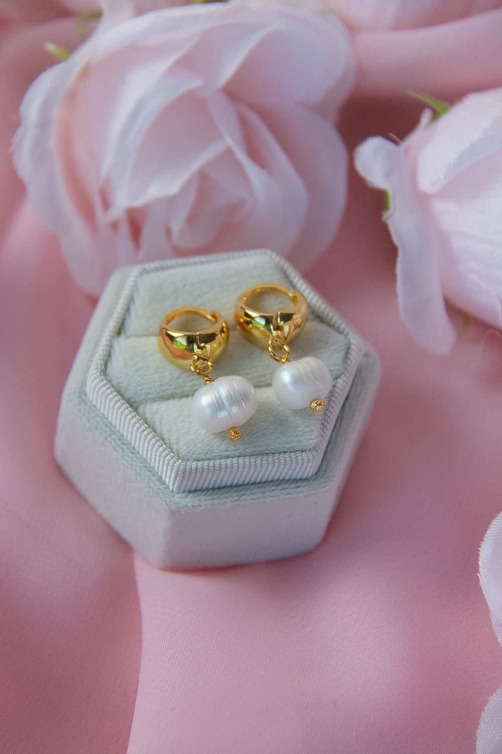 Dainty Pearl Hoops