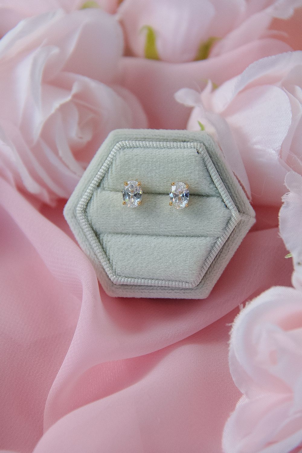 Oval Sterling Silver Stud